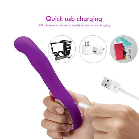 Purple Color 10-Speed Rechargeable Silicone G-Spot Vibrator