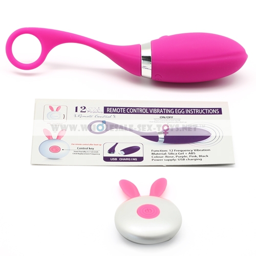 12 Speeds Pink Color Remote Control Rechargeable Silicone Vibrating Egg