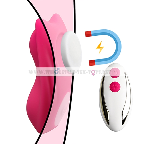 9-Speed with remote control Pink Color Silicone Vibrator with Magnet