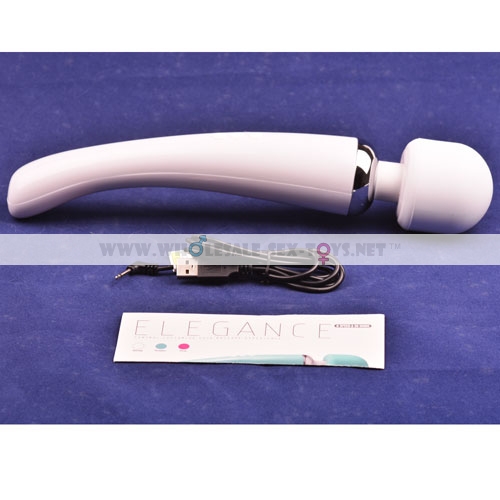 White Color 20-Mode Whisper Quiet Wand Massager (USB Recharging)