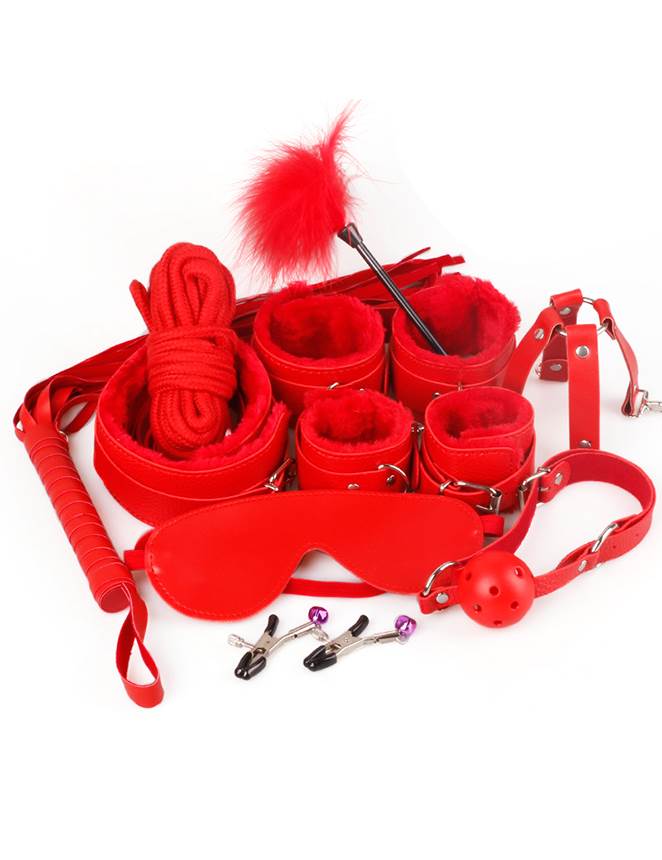 Red Leather Bondage Adult Sexy Toys Sm