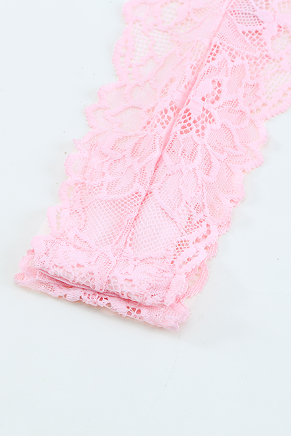 Pink Adjustable Spaghetti Strap Strappy Lace Teddy ( free size)