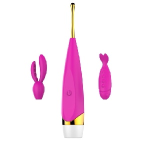 12Speed Rechargeable High Vibrator with 2 Silicone Heads