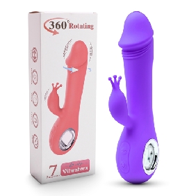 7 Speed Rechargeable Silicone Vibrator with Rotation and Heating