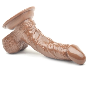 6.5 Inches Brown Color Realistic Dildo with Balls