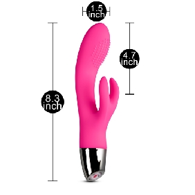 Purple Color 9 Speeds Rechargeable Silicone Rabbit G-Spot Vibrator