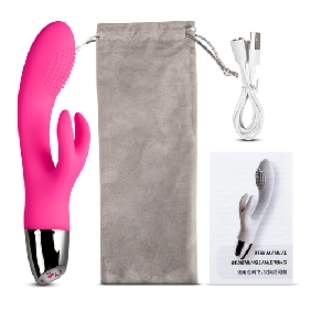 Purple Color 9 Speeds Rechargeable Silicone Rabbit G-Spot Vibrator