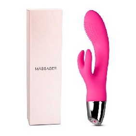 Purple Color 9 Speeds Rechargeable Silicone Rabbit G-Spot Vibrator