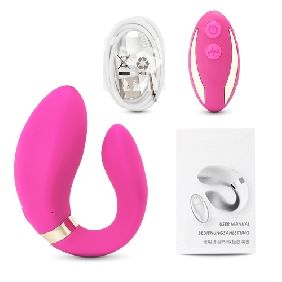 Remote Control Pink Color 9 Speeds Rechargeable Silicone Vibrators for Couples