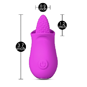 10 Speeds Purple Color Silicone Flower Shape Vibrator with Tongue