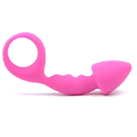 Pink Silicone Curved Comfort Butt Plug