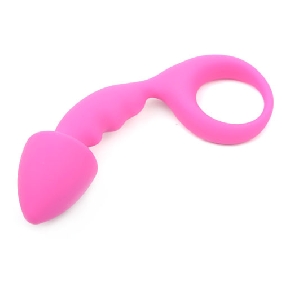 Pink Silicone Curved Comfort Butt Plug