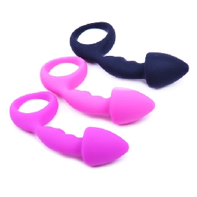 Pink Silicone Curved Comfort Butt Plug