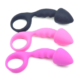 Pink Silicone Curved Comfort Butt Plug