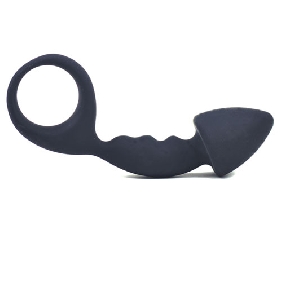 Black Silicone Curved Comfort Butt Plug