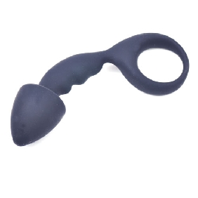 Black Silicone Curved Comfort Butt Plug