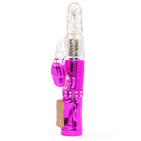 USB Rechargeable Purple Rabbit Vibrator With Diamond