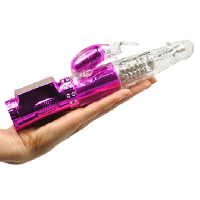 USB Rechargeable Purple Rabbit Vibrator With Diamond