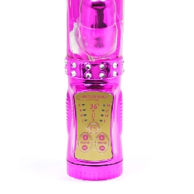 USB Rechargeable Purple Rabbit Vibrator With Diamond