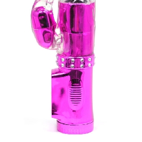 USB Rechargeable Purple Rabbit Vibrator With Diamond