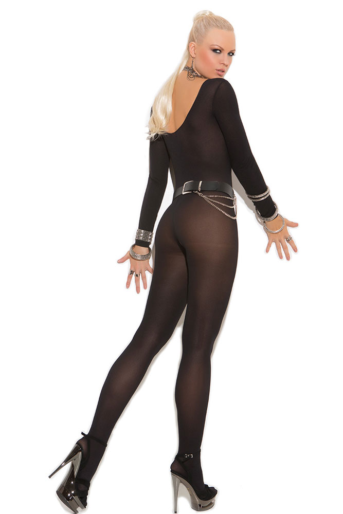 Black Foxy Babe Long Sleeve Bodystocking