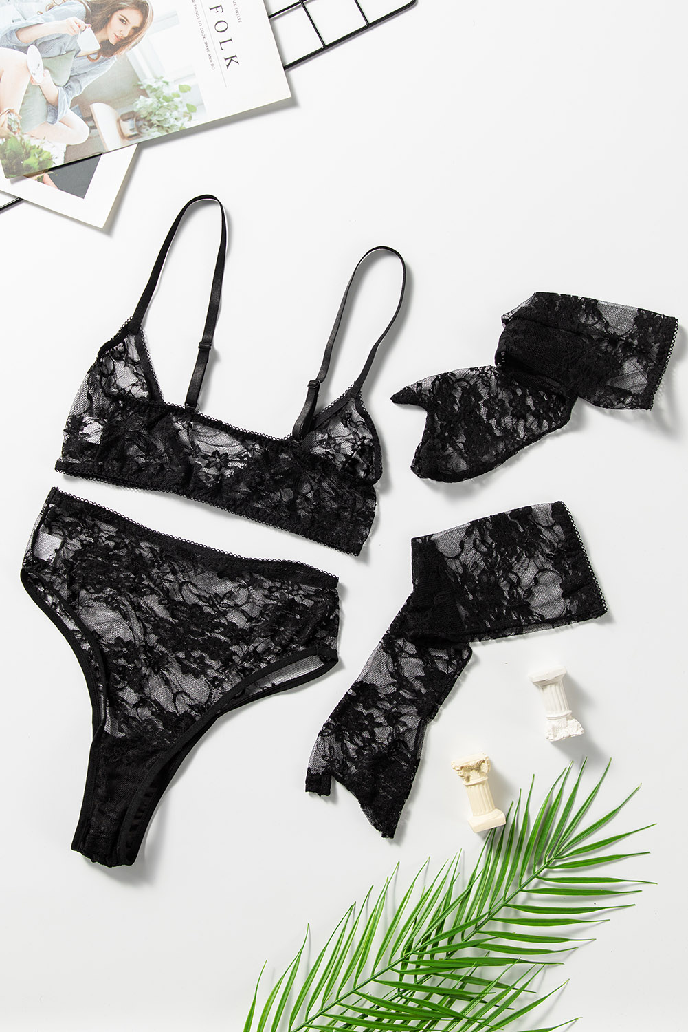 Feels Good Being Bad 3 Piece Bralette Lingerie Set